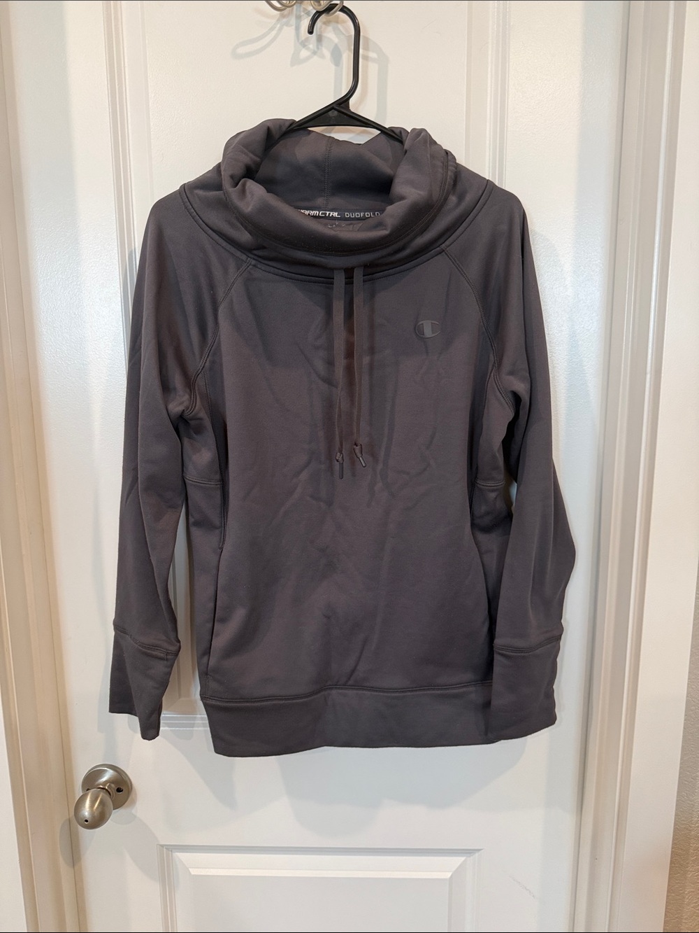 Champion Women's Dark Gray Cowl Neck Pullover Sweatshirt
